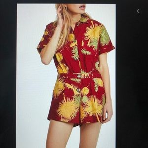 Free People Red Malibu Romper